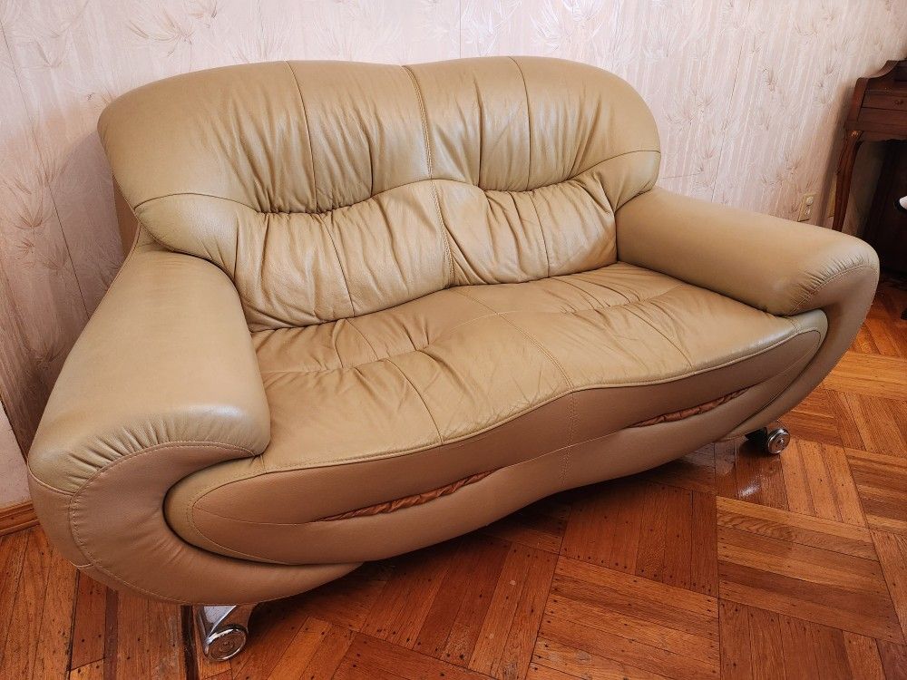 Beautiful Leather Loveseat Couch
