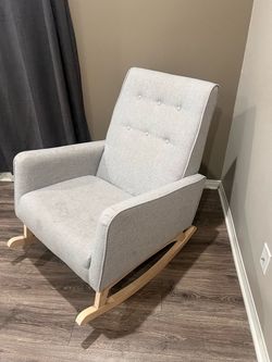 Mid-Century Modern Grey Rocker / Accent Chair