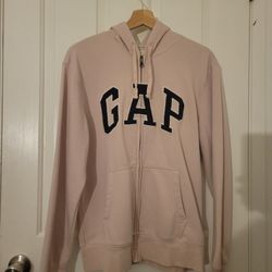Light Pink Gap Zip Up Hoodie Blue Logo