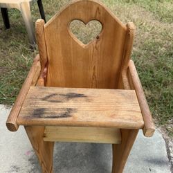 Last Chance Vintage Wood, Doll, Highchair Or Plant stand plant not included