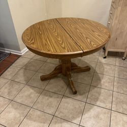 Wood Table With Extension Leaf