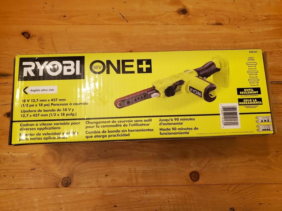 NEW RYOBI PSD101B 18V ONE+ 1/2 INCH BY 18 INCH BELT SANDER - TOOL ONLY