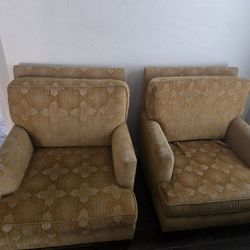 Two Gold YELLOW Chairs 