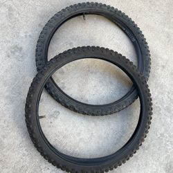 CST Cheng Shin Comp 2 Tires 20x1.75 Black Mongoose Redline Bmx Knobby Schwinn Scramblers 