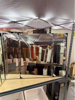 New 36 inch X 26 inch Aluminum Bathroom Medicine Cabinet with Adjustable Glass Shelves with 2 installation methods.
