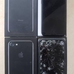 Lot of 2 Apple iPhone 7 cell phones broken for parts or repair