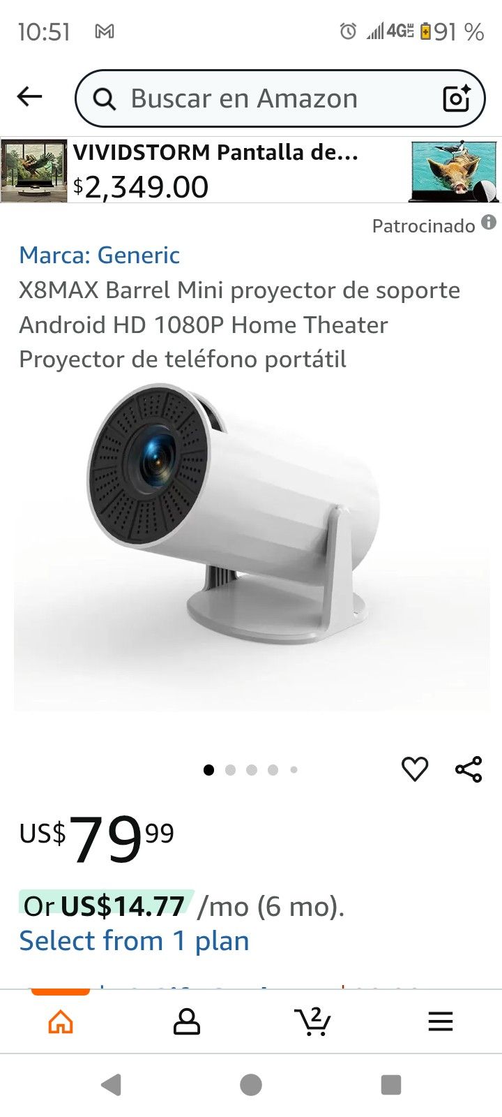 Proyector x8max