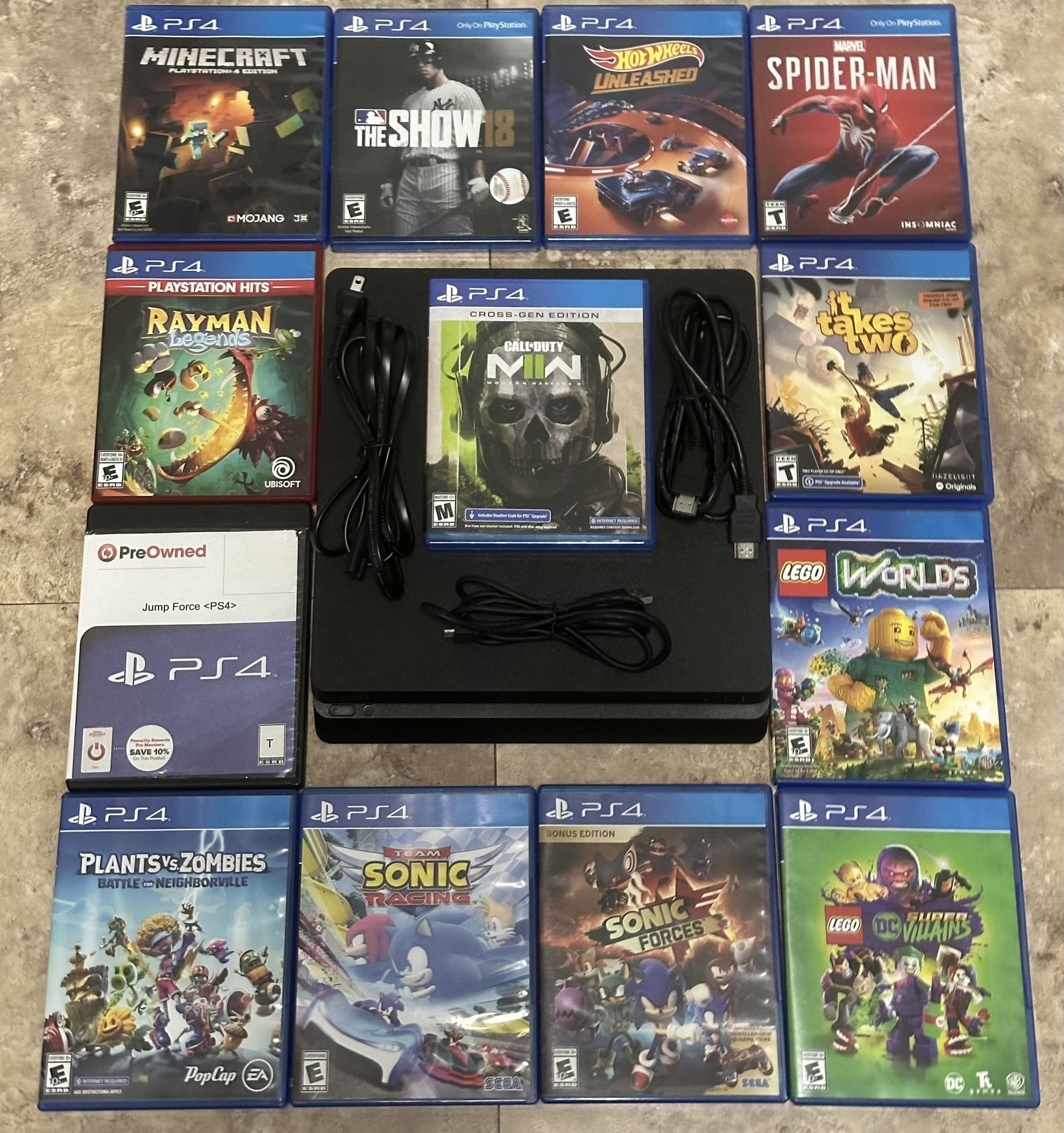 PS4 and 3 Controllers With 13 Games
