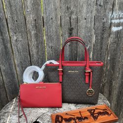 Michael kors small Tote Bag And Double Zip Wallet 