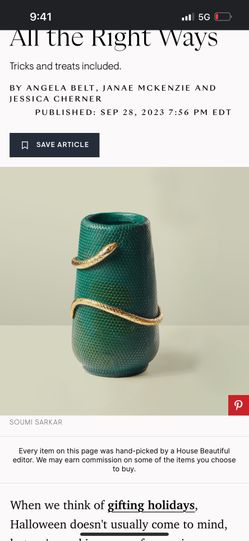 Green And Gold Snake Vase 