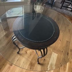 Round Glass Dining Table And 4 Chairs