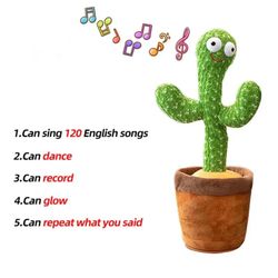 Baby Toy Gift Voice Copying Dancing Cactus ! 