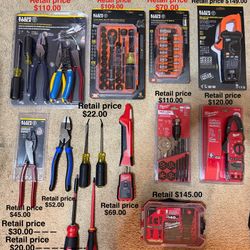 All brand new Klein and Milwaukee bundle with hand tools and meters for more the half price off