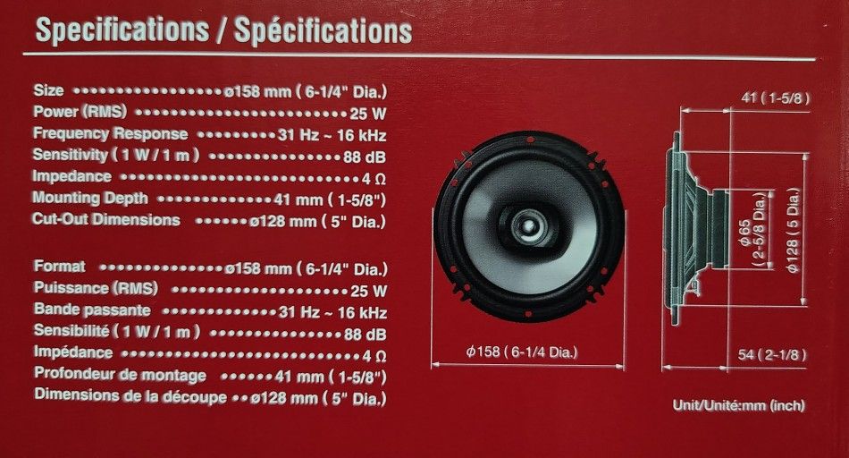 4 NEW 6.5inch Pioneer 2-Way Speakers 25w