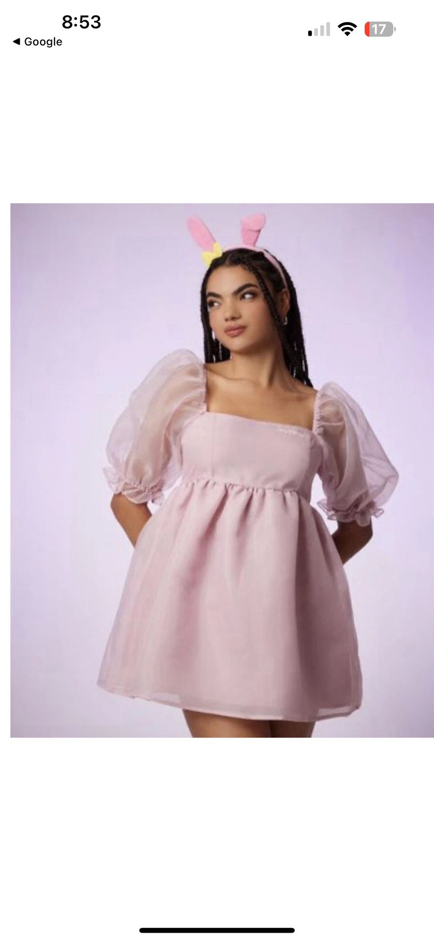 Forever 21 My Melody Adult Costume Headband & Dress Sz S/M NEW.