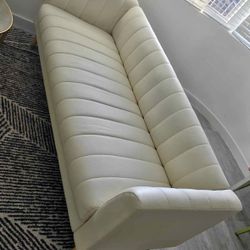 80" Leather sofa White cream. Price Including Delivery 