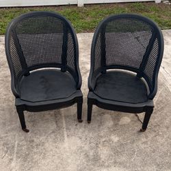 Vintage Wood And Cain Chairs
