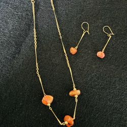 Crystal Chip Necklace Choker with Earrings 