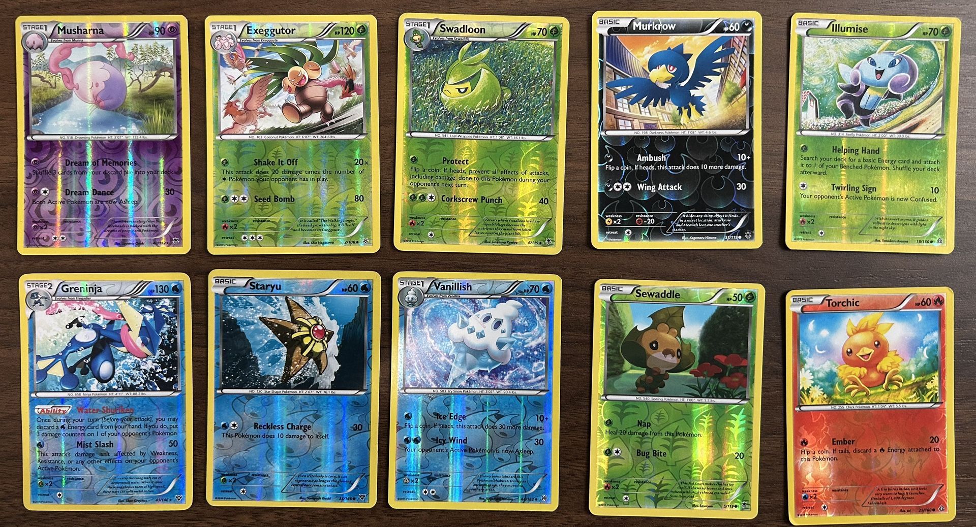 10 Pokémon Cards From XY Base Set - All LP-NM