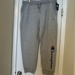 New Men's Champion Heather Gray Joggers Sz 2XL