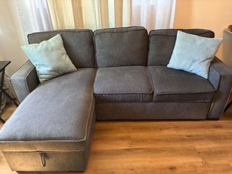 Dark Gray Sectional Sleeper Sofa with Storage Chaise $450