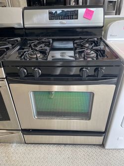 Whirlpool 30” Black and Stainless Steel Gas Stove
