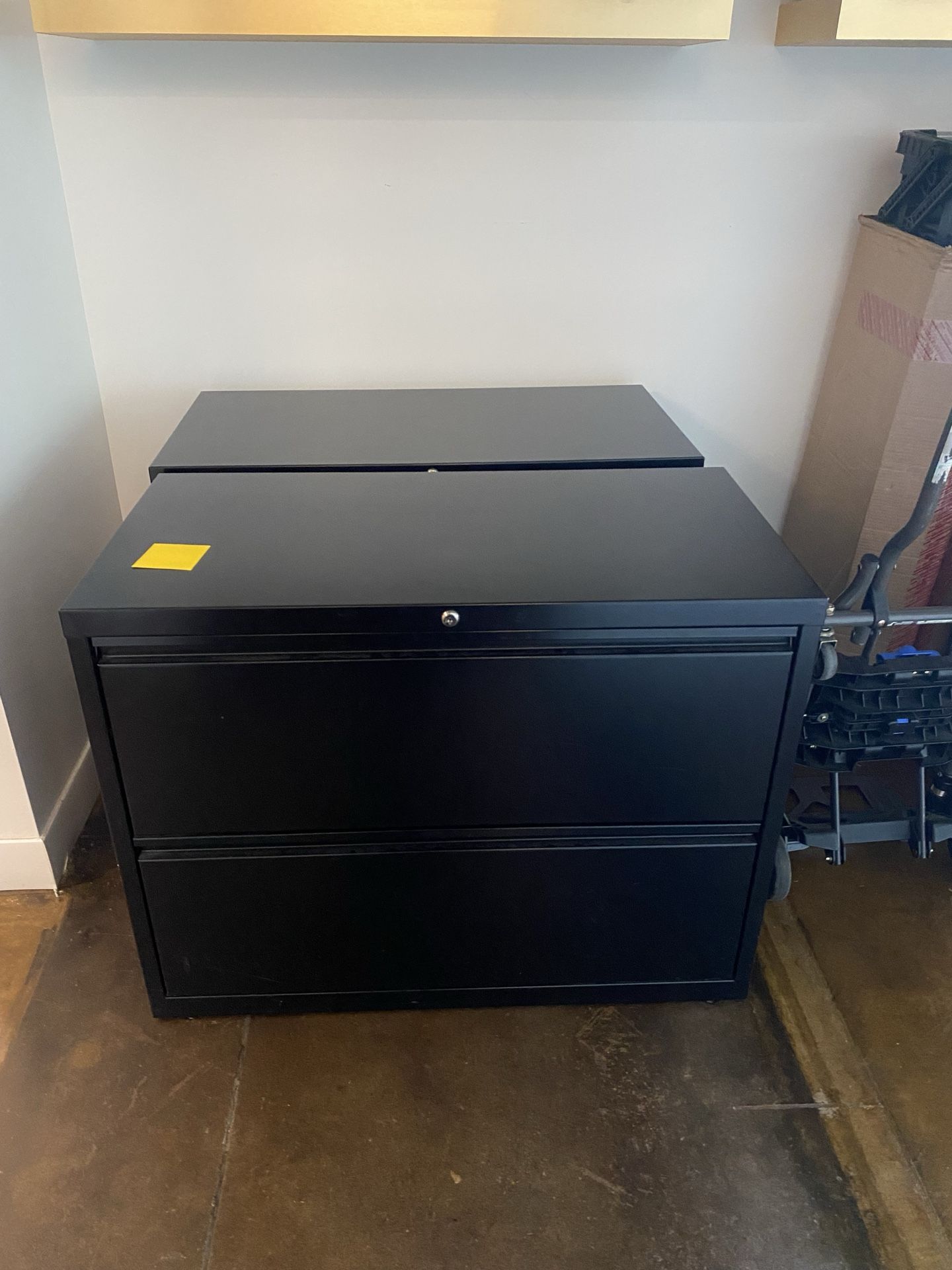 Two Lateral File Cabinet - 36" Wide, 2 Drawer, Black