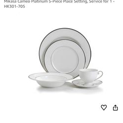 Mikasa Cameo Platinum 5 Piece China Setting Service For 16