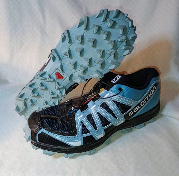 Women's Size 8.5 Salomon Fellraiser Blue Trail Contagrip 