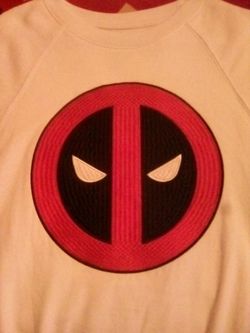 Brand New Deadpool Custom Crew neck W/ Art Sewn On The Back