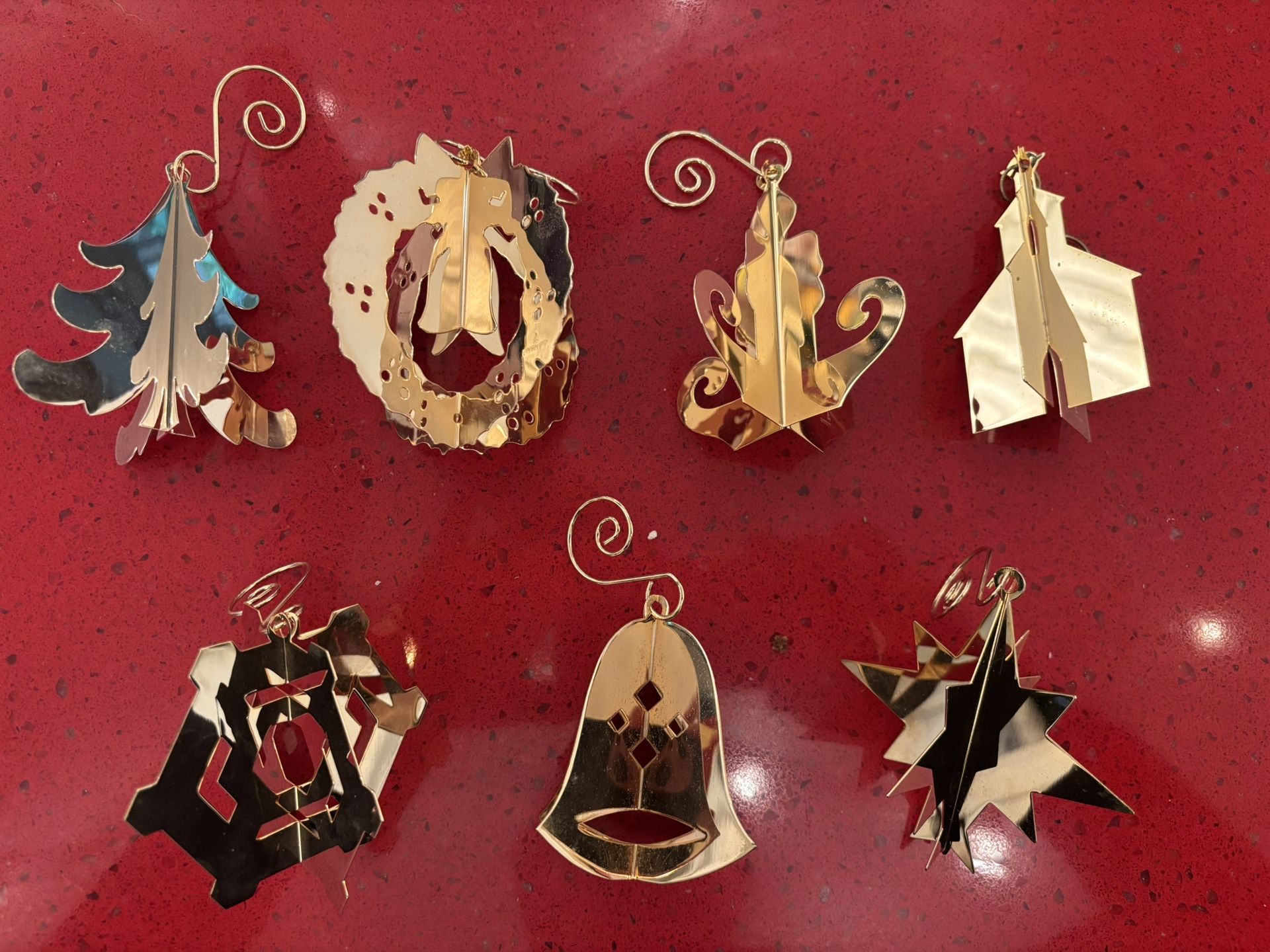 Vintage 1977 Danberry mint gold Christmas ornament collection
