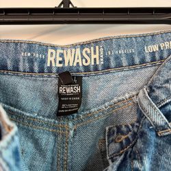 Low-rise wide-leg blue jeans