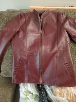 Wine 100%leather. jacket size xl