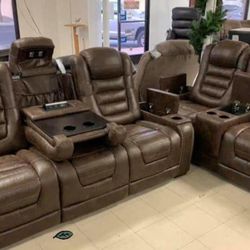 Game Zone Bark Power Reclining Living Room Set Sofa And Love seat 