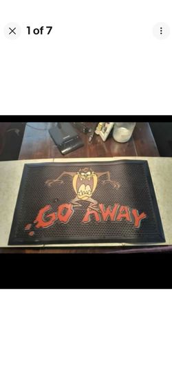 1992 Tasmanian Devil TAZ "Go Away" Doormat - Rare Vintage Looney Tunes