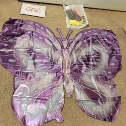 Decorations balloons, number one balloon and 2 butterfly balloons