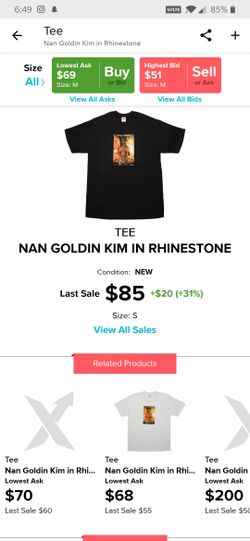 Name goldin Kim in rhinestone Supreme tee