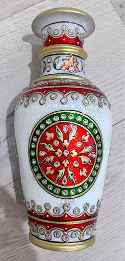Marble Vase with ethnic painting