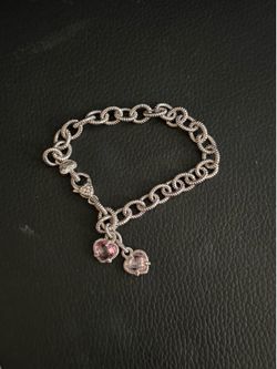 Judith Ripka Bracelet with Pink Heart Charm