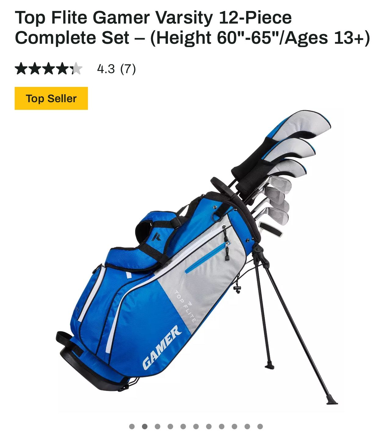 Top Flite Gamer Varsity 12-Piece Complete Set – (Height 60"-65"/Ages 13+)