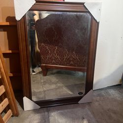 Wood Mirror Approx. 36” X 24”
