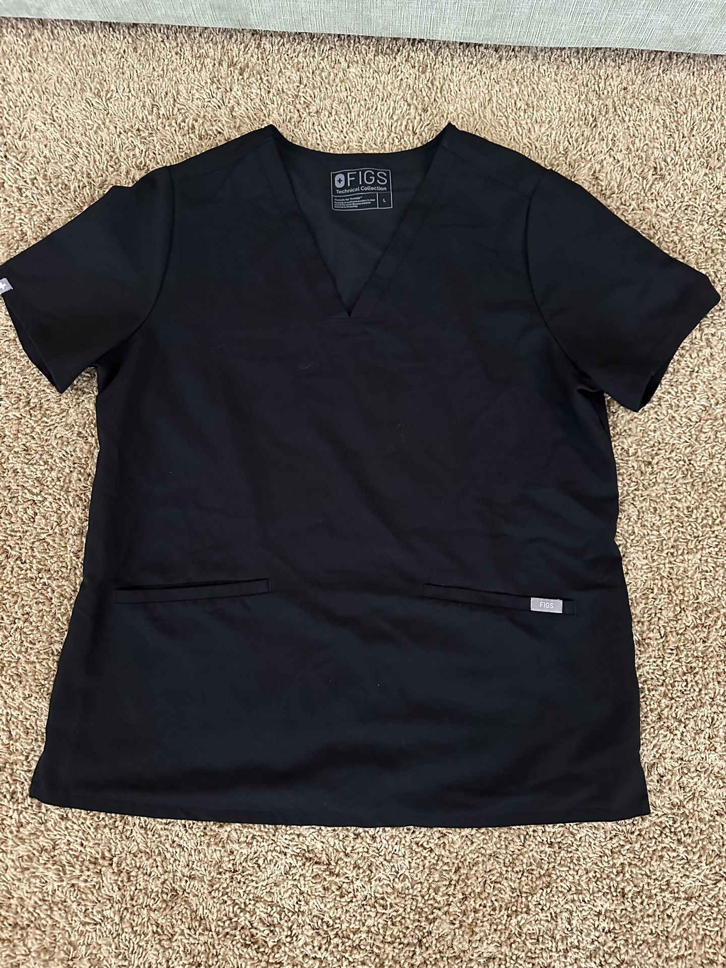 Figs Black Casma Top Large
