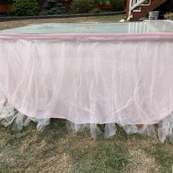 Pink Tulle Table Skirt