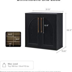 Blake Storage Cabinet, Small Modular Accent Display Sideboard Buffet Cabinet with Storage, Media Console Credenza, for Living Room, Kitchen Coffee Bar