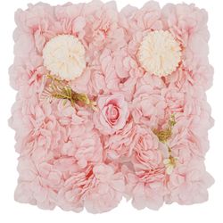 10Pcs Artificial Flower Wall Panel 3D Flower Backdrop Faux Flowers Panel