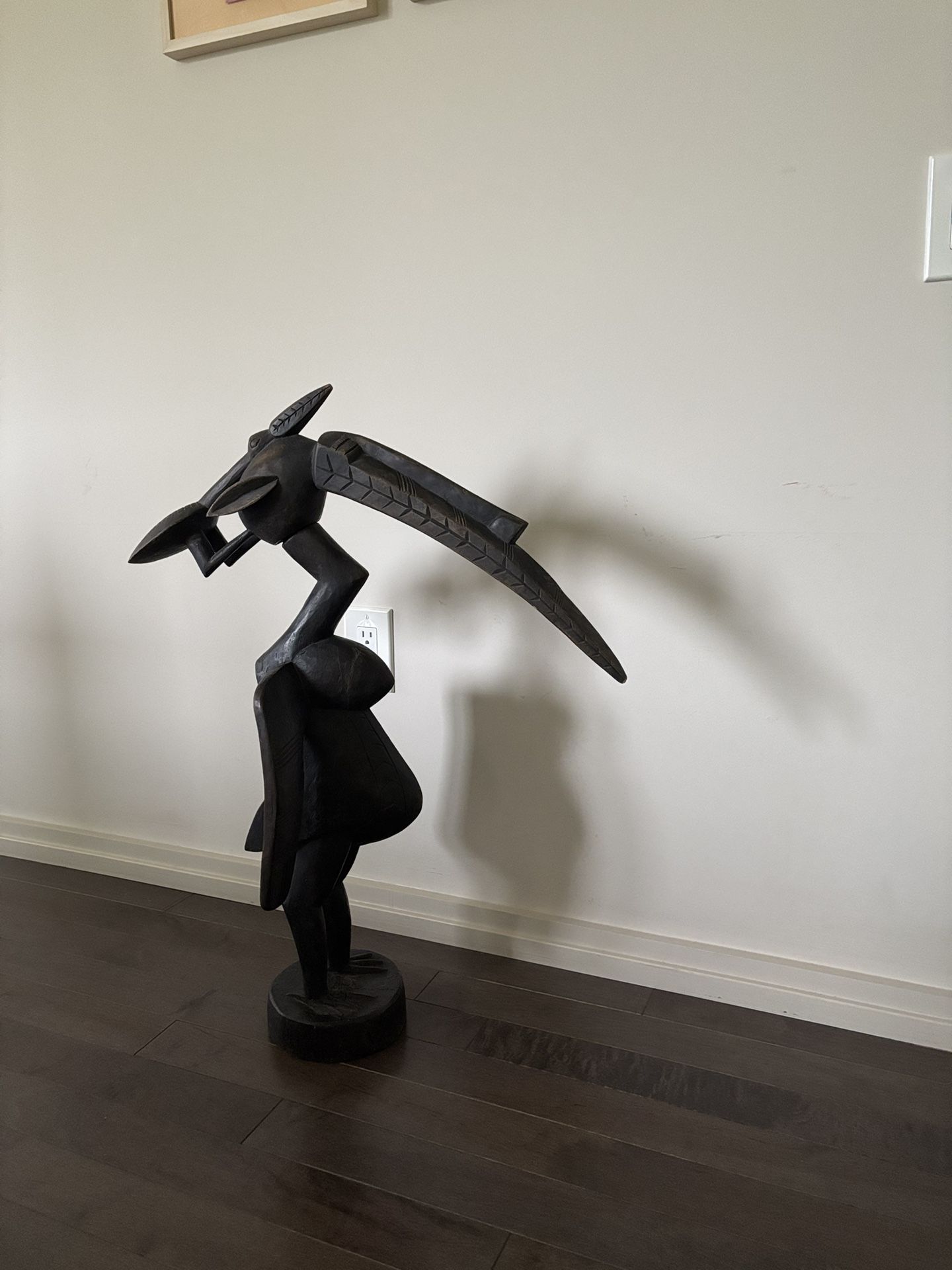 Original west African Art - Calao Wood Sculpture 30”