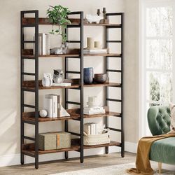 5-Tier Book, Double Wide Book Storage Shelves Unit