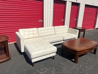 White leather couch
