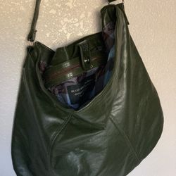 NEW Faux Leather Green Tote Bag - Width 21 1/2 “ and length is 16”