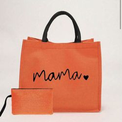 Orange 🍊 is the new black!  Mamma tote purse with wallet $10